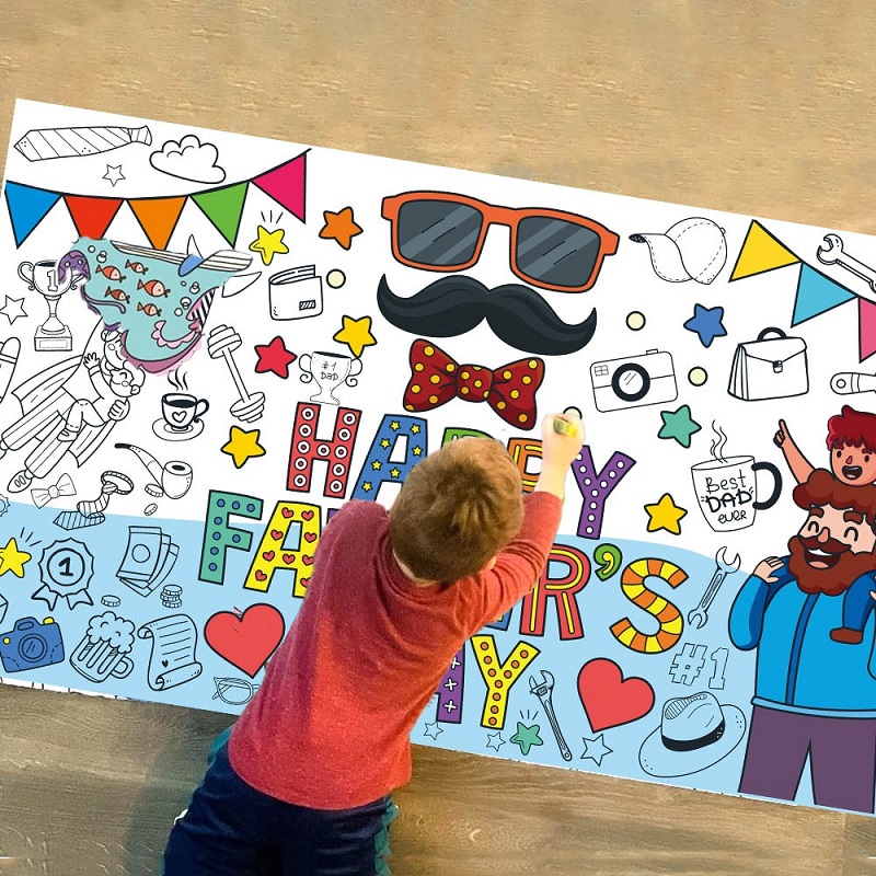 Happy Kids Education - Gelukkige Vaderdag DIY Doodle Paper: Vaderdagdecoraties