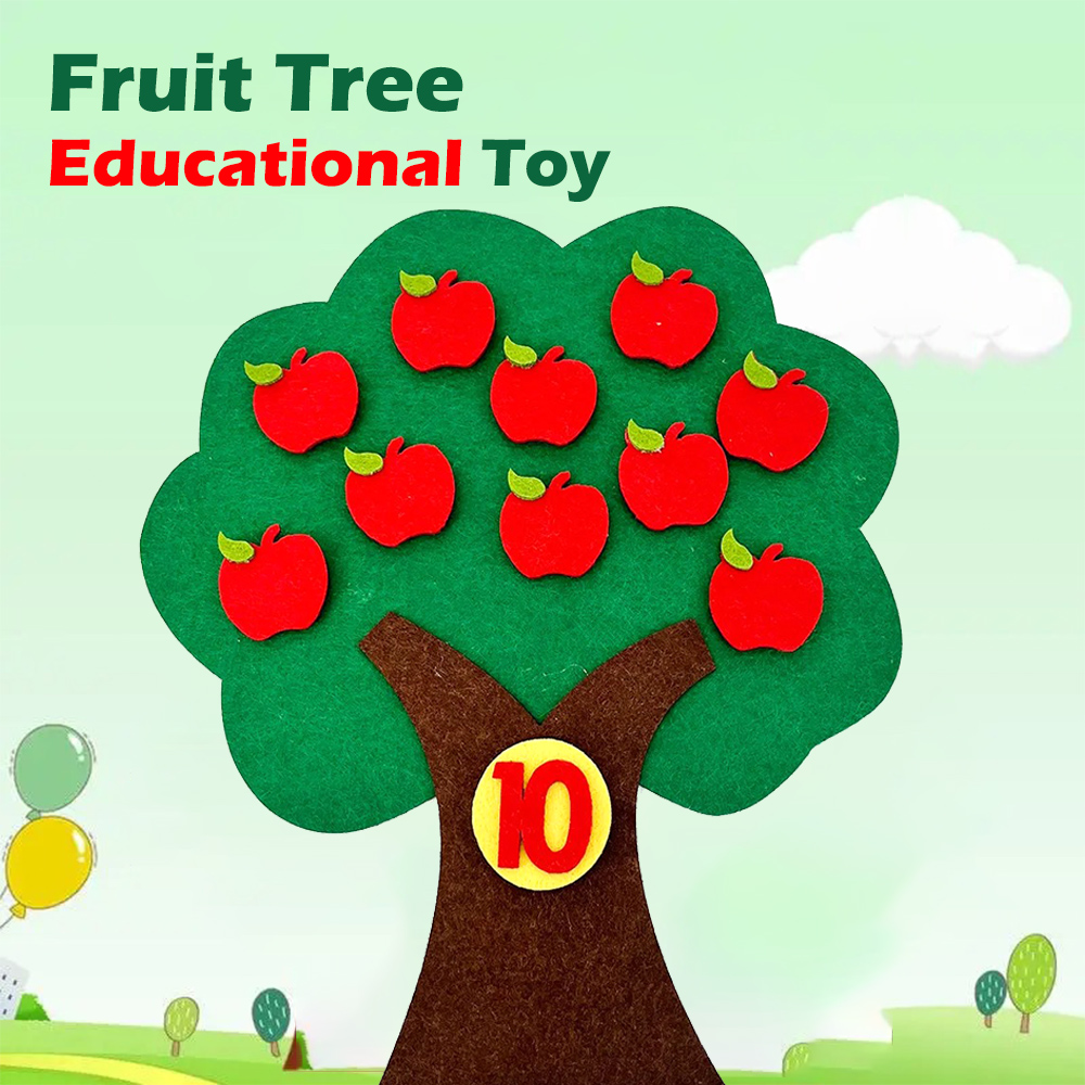 Kids Educational Game 3 - Montessori Fruitboom Tel Speelgoed, Nummer Matchende