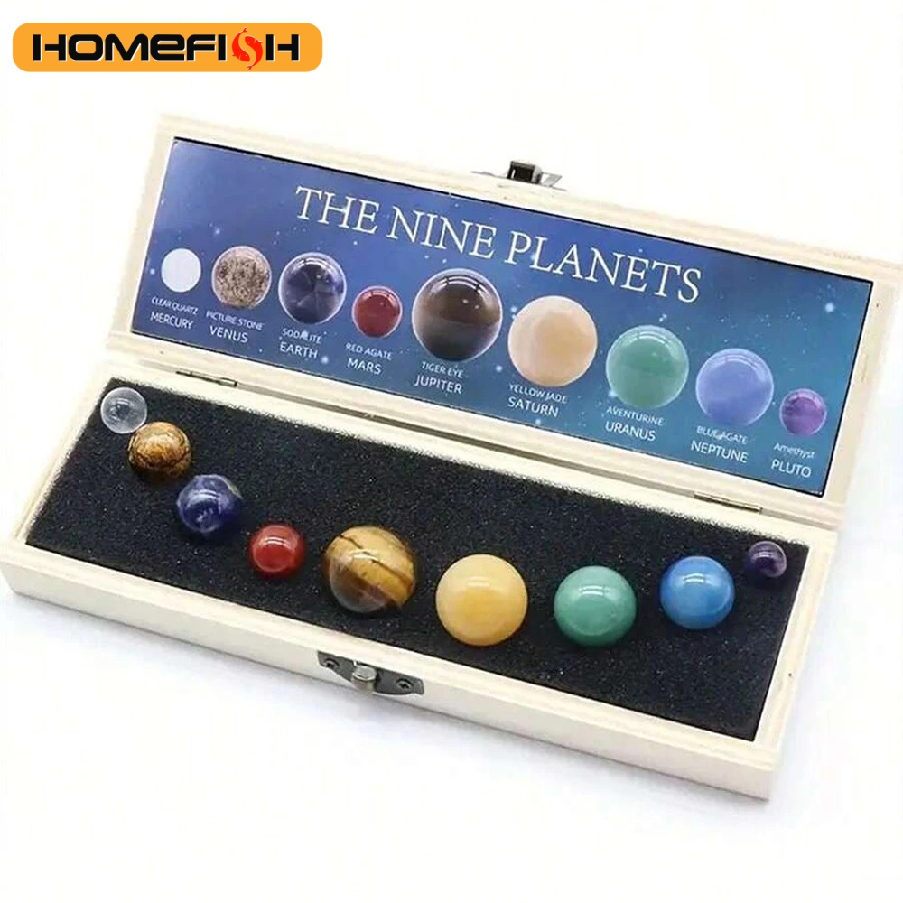 Solar System Model - Zonnestelsel Natuurlijke Kristallen Edelstenen Set 9