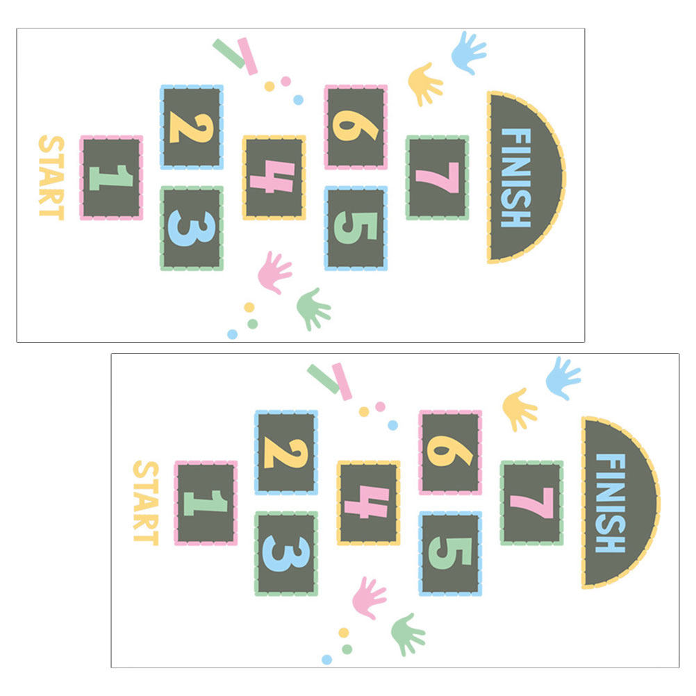 Kids Education Wallpaper - 2 stuks Hinkelspel Nummer Kinder Sticker
