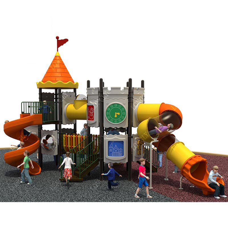 Kids Education Park - Kasteelvormige kinderspeelglijbaan voor buiten, speeltuin, attractiepark,