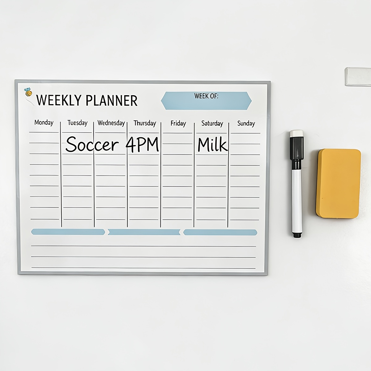 Magnetic Letter Board - Magnetisch weekplannerbord, koelkastmagneet memobord, droog uitwisbaar