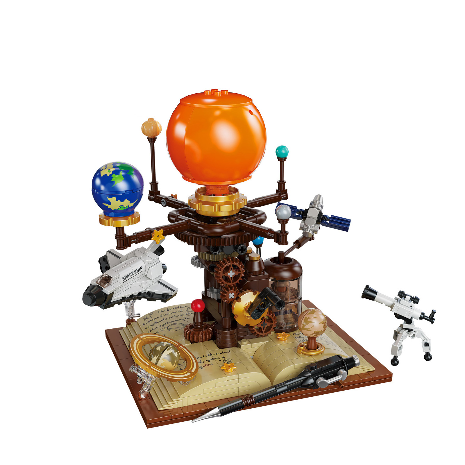 Solar System Model - Boek met Planeten Ruimtevaart Bouwstenen Zonnestelsel