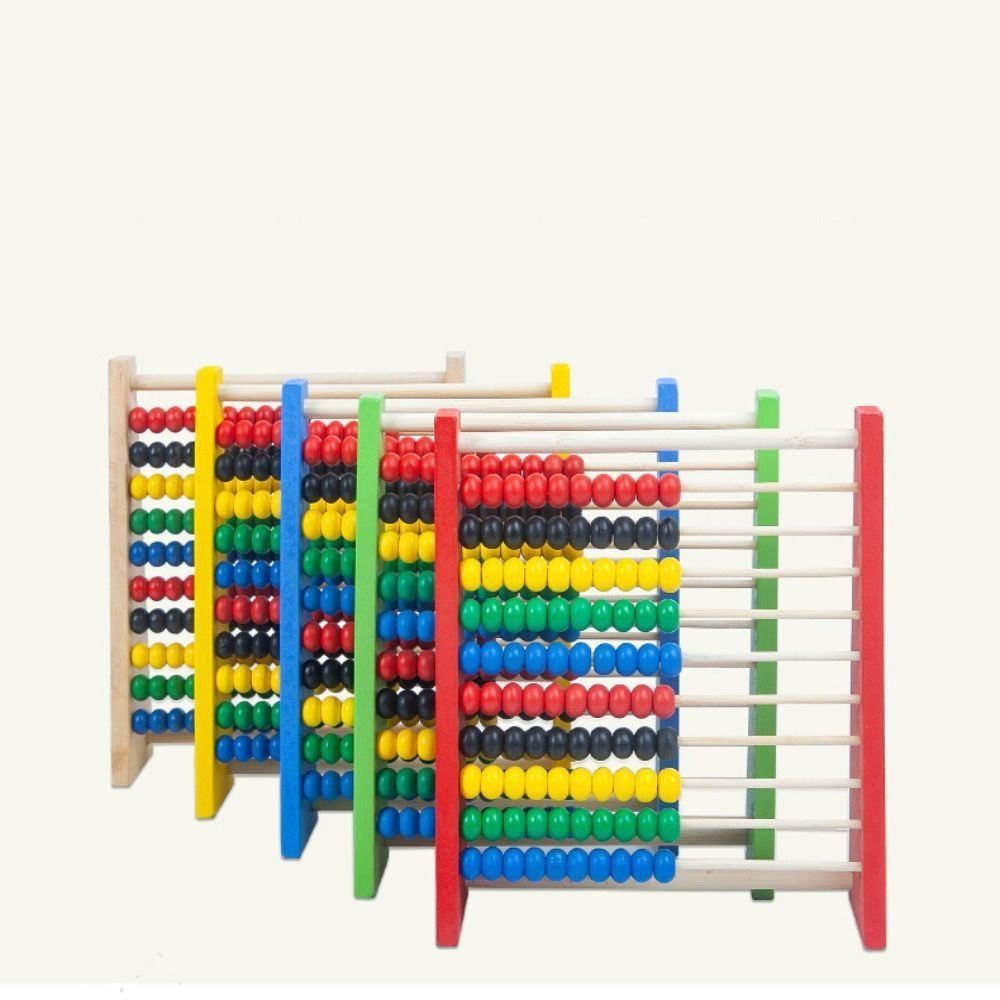 Kids Education Calculator - Duurzaam houten abacus educatief rood blauw