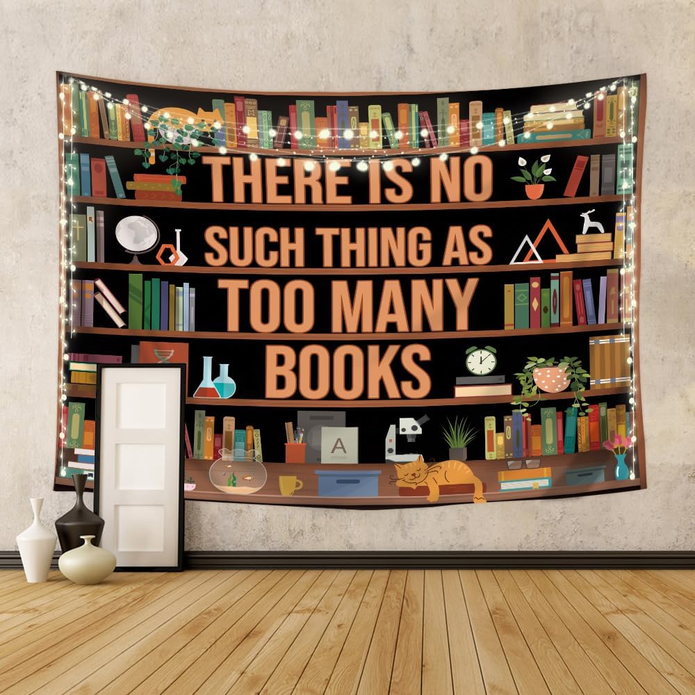 Kids Education Quote - Klaslokaal Lezen Wandtapijt Boekenplank Boekenbibliotheek Vintage