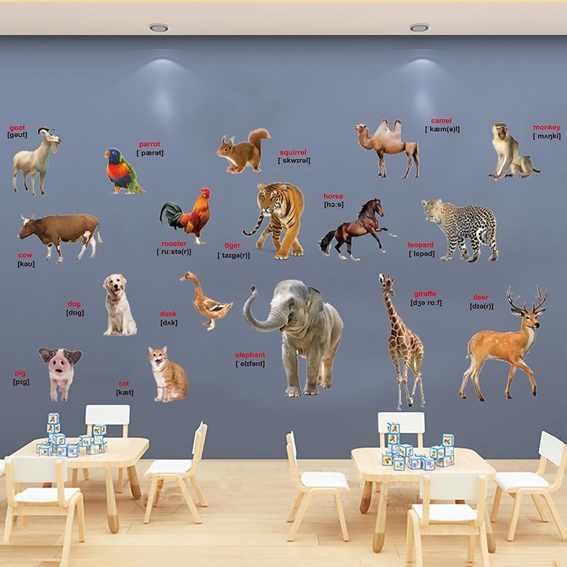 2 stuks realistische dierenwer - Kids Education Wallpaper recensie en prijs