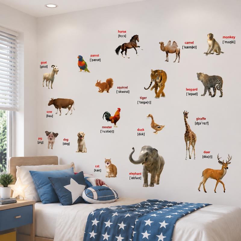 2 stuks realistische dierenwer - Kids Education Wallpaper recensie en prijs