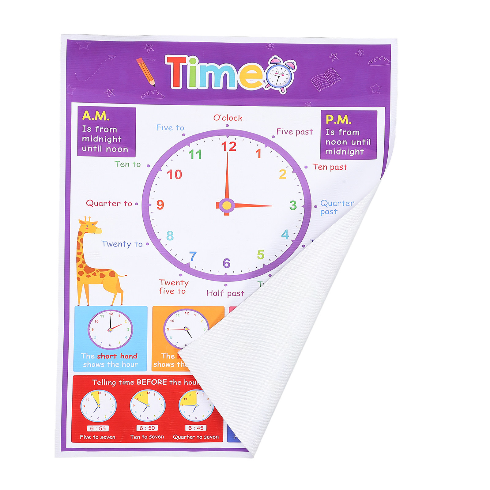 Tijdsleerposter voor kinderen, - Kids Education Wallpaper recensie en prijs