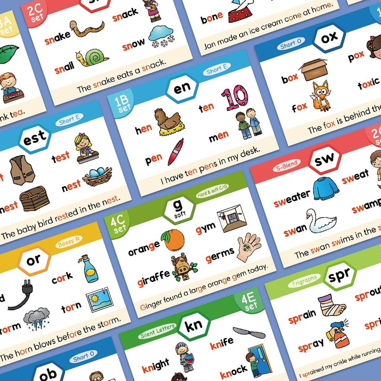 Phonics Flash Cards Spelling E - Phonics Card Game recensie en prijs