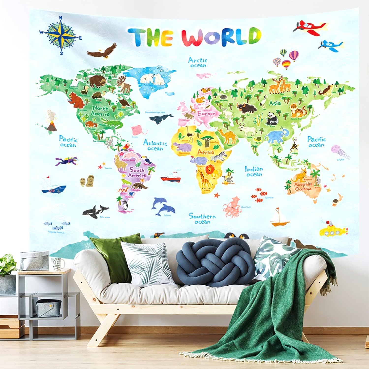 Kinderwereldkaart Wandtapijt E - Kids Education World recensie en prijs