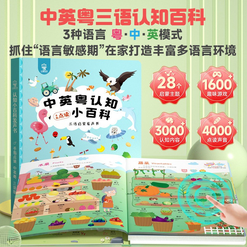 3-taalig aanraakgeluidsboek Ch - Kids Early Education Books recensie en prijs