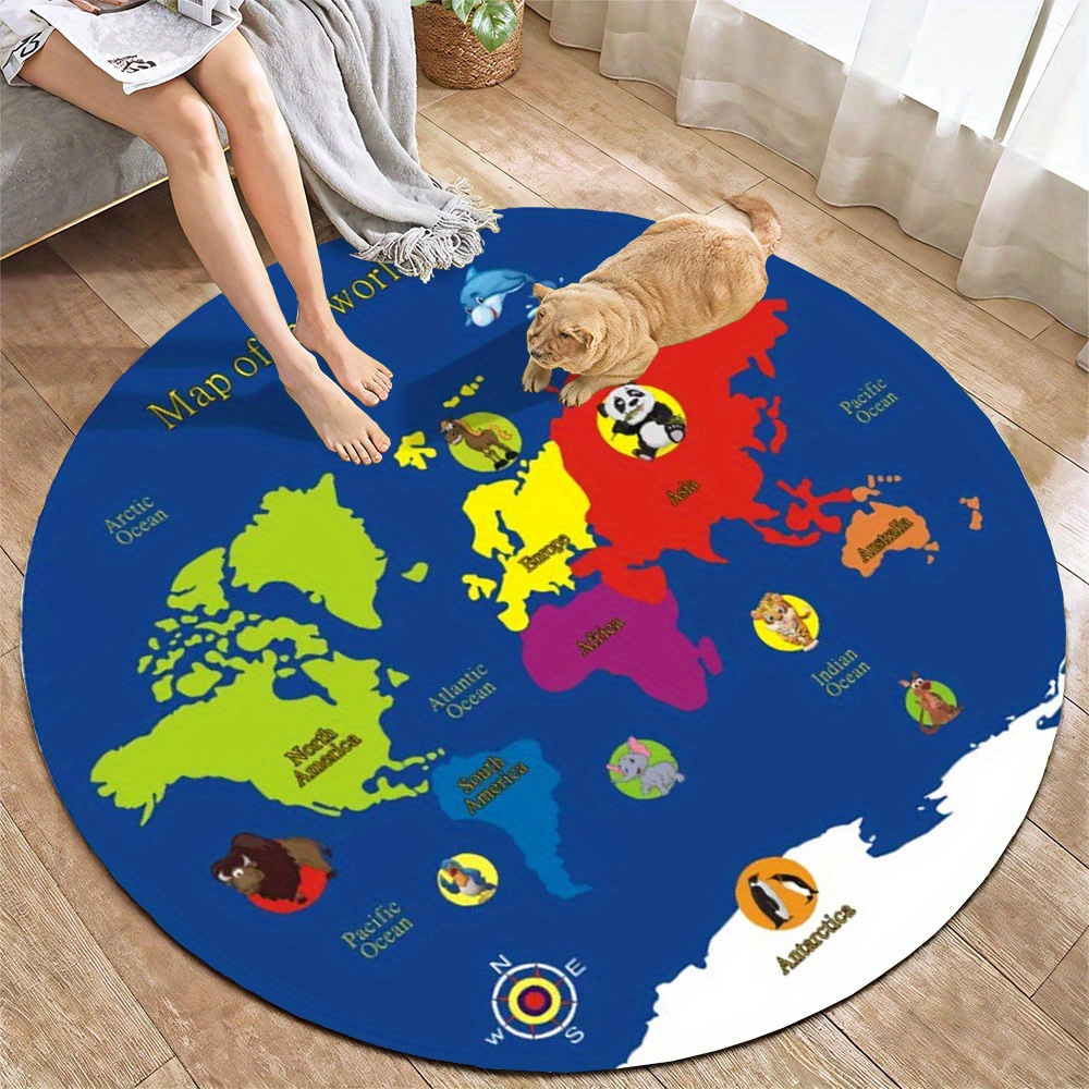 Wereldkaart rond tapijt flanel - Kids Education World recensie en prijs