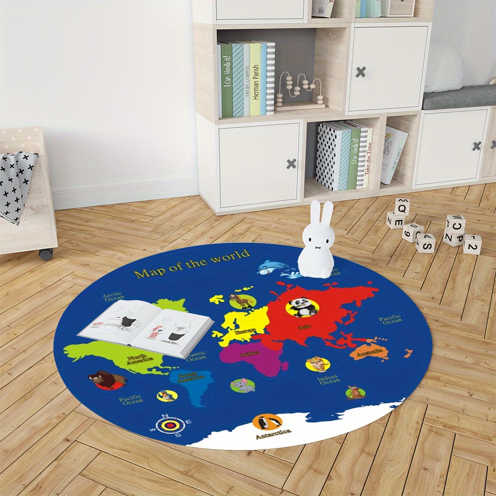 Wereldkaart rond tapijt flanel - Kids Education World recensie en prijs