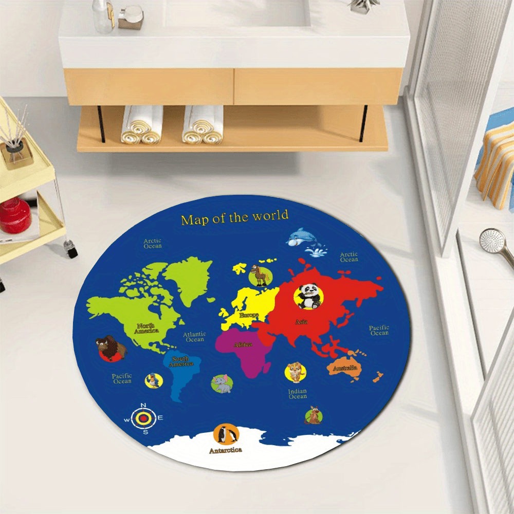 Wereldkaart rond tapijt flanel - Kids Education World recensie en prijs