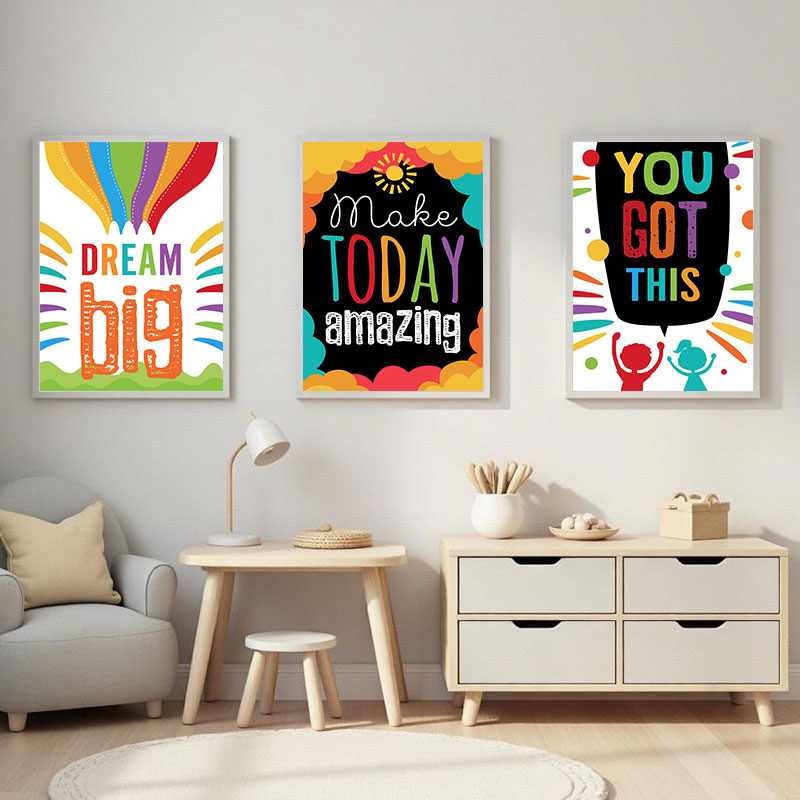 Kleurrijke schattige droom gro - Kids Education Quote recensie en prijs