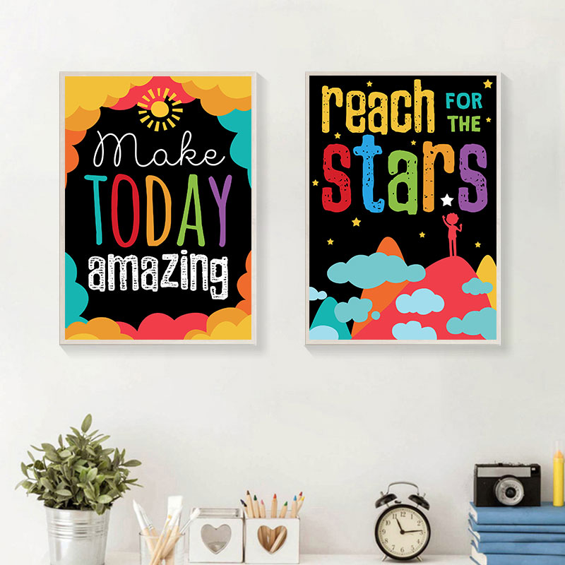 Kleurrijke schattige droom gro - Kids Education Quote recensie en prijs