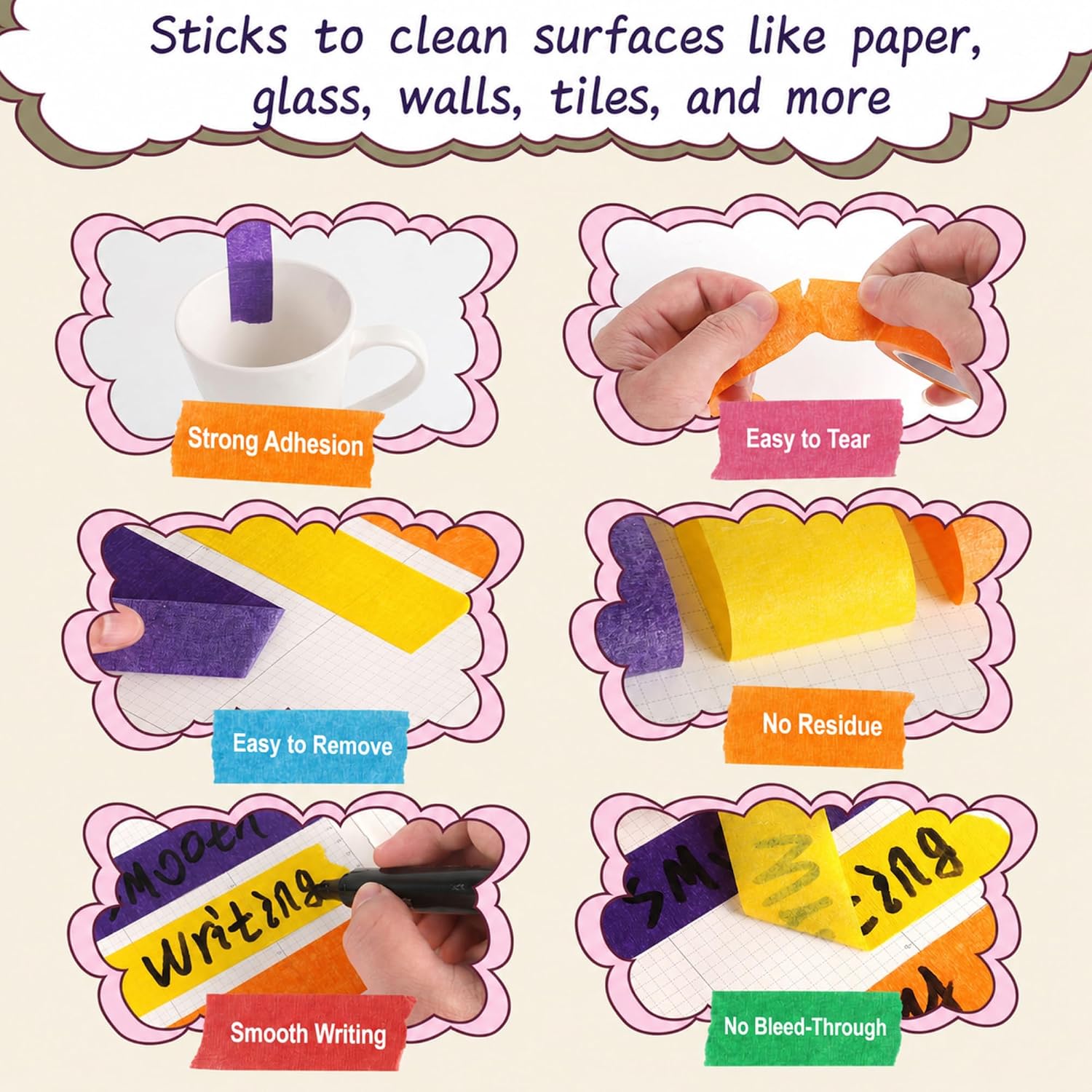 7 kleuren afplaktape, residuvr - Kids Education Wallpaper recensie en prijs