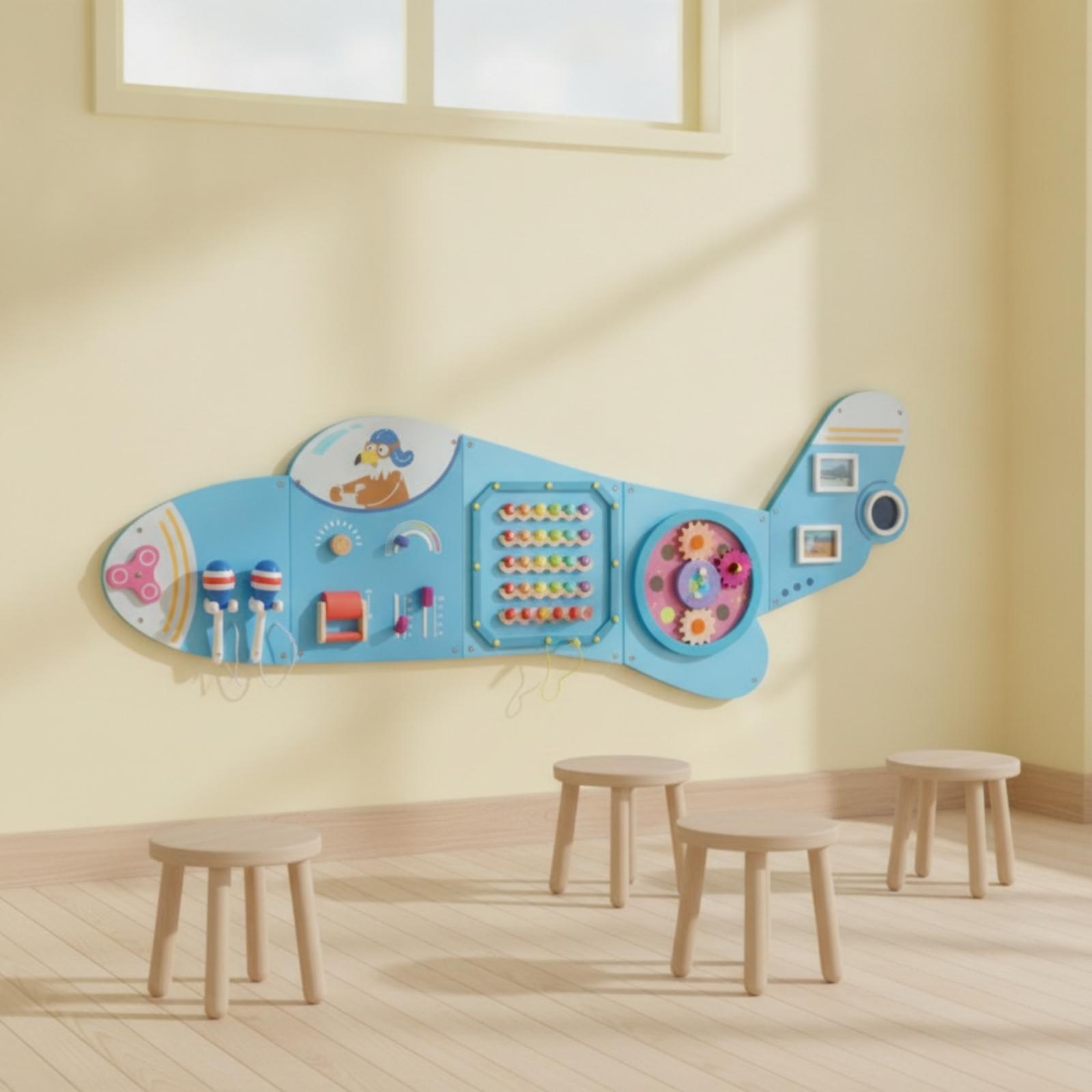 Houten wandbord met activiteit - Kids Education Wallpaper recensie en prijs